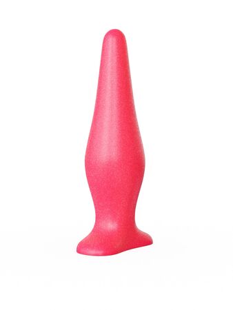 Розовая анальная пробка с узеньким кончиком - 14 см.